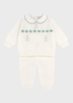 White and Green Cotton Birth Set