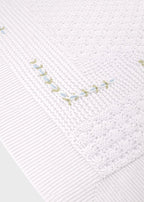 White Embroidered Flower Blanket SAIT/CO-C