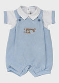 Salopette Corta Cotone Ricamo Aereoplanino LPB1204 corredino e abbigliamento neonato | NANU' BABY