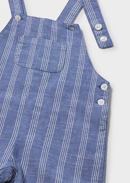 Salopette Cotone Lino Blu 1658/68 corredino e abbigliamento neonato | NANU' BABY