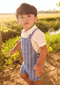 Salopette Cotone Lino Blu 1658/68 corredino e abbigliamento neonato | NANU' BABY