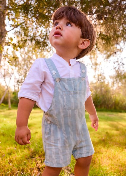 Salopette Cotone Lino Verde 1658/67 corredino e abbigliamento neonato | NANU' BABY
