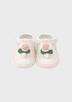 Sandali Rose Ricamate Bianco DELIZIA/SN corredino e abbigliamento neonato | NANU' BABY