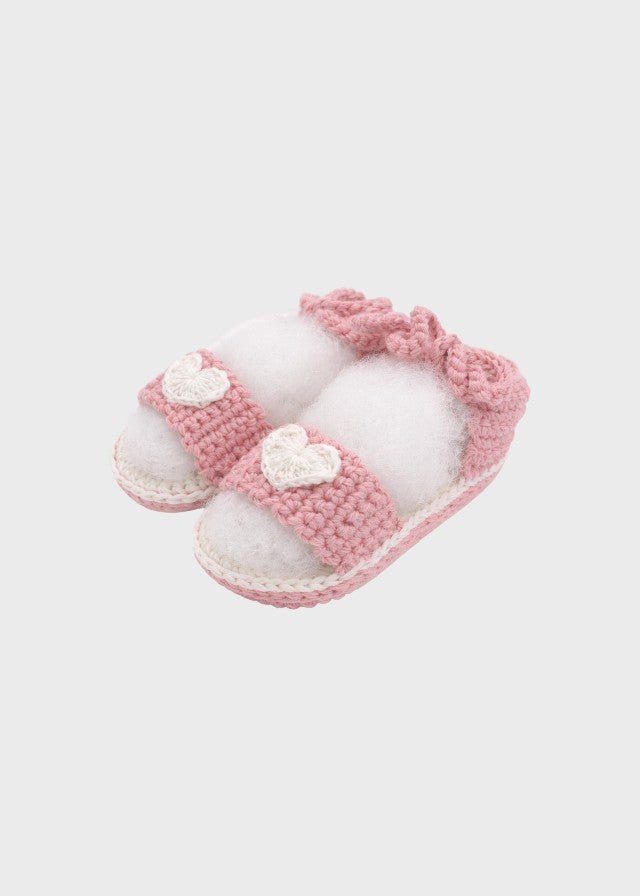Sandalino Cotone Fiocchetto Rosa TAORMINA1419 corredino e abbigliamento neonato | NANU' BABY