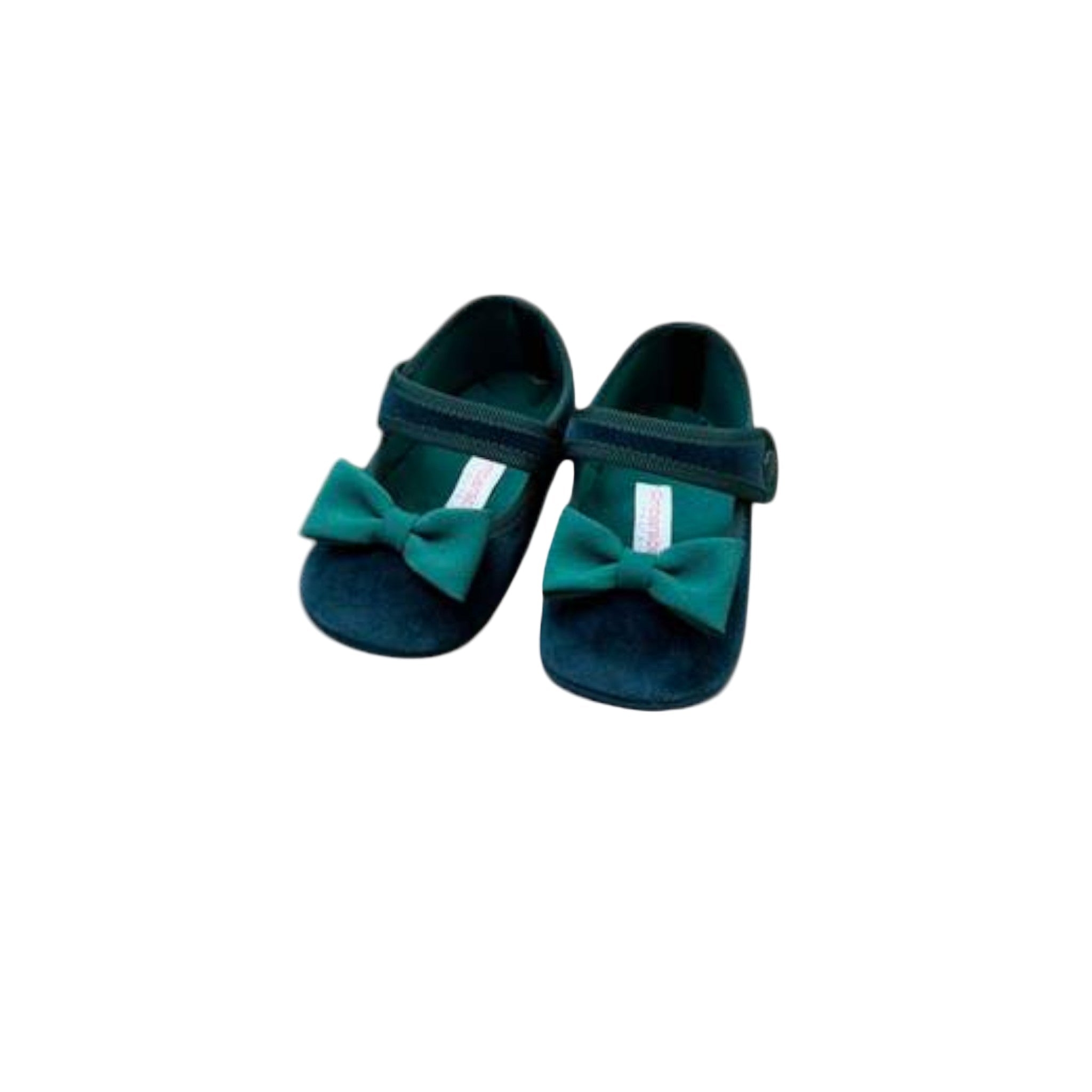 Scarpe Bimba Velluto Verde AMBARABA' - Eleganti corredino e abbigliamento neonato | NANU' BABY