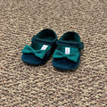 Scarpe Bimba Velluto Verde AMBARABA' - Eleganti corredino e abbigliamento neonato | NANU' BABY