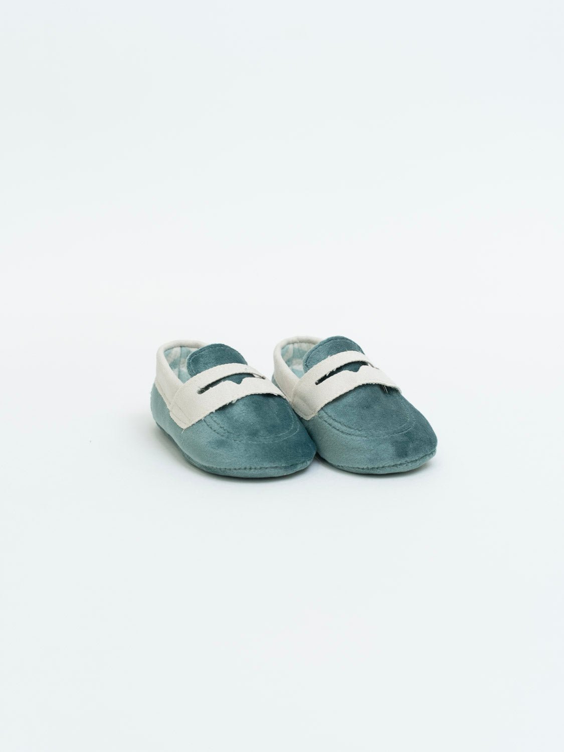 Scarpe Cerimonia Bimbo Tessuto Verde Salvia Grigio IM204SC corredino e abbigliamento neonato | NANU' BABY
