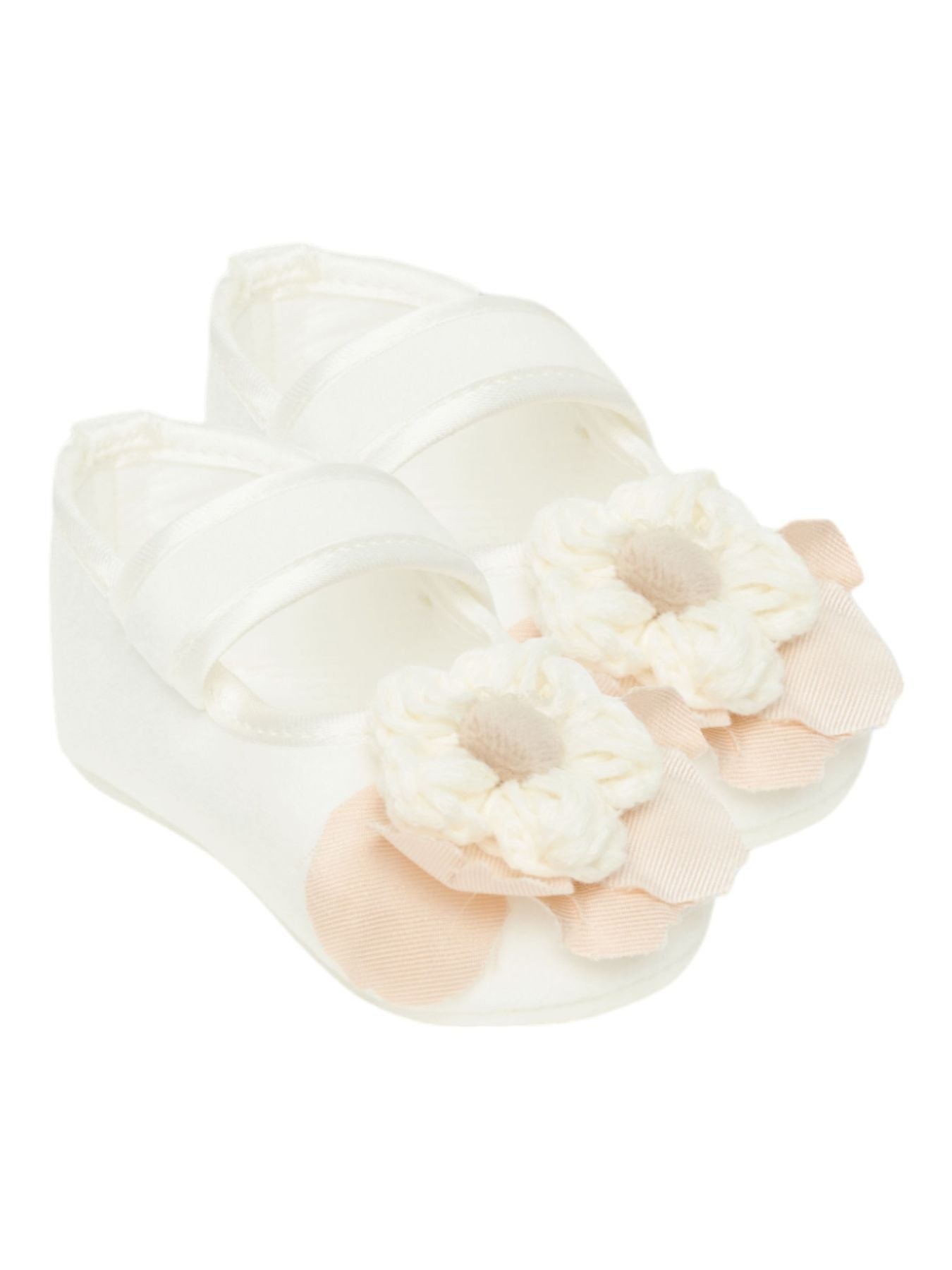 Scarpe Cerimonia Flower Bimba Vaniglia IK329SC corredino e abbigliamento neonato | NANU' BABY