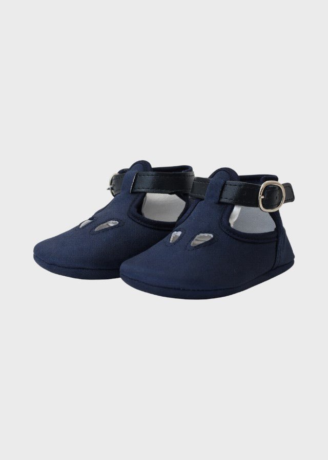 Scarpette Cotone Occhio Blu SM4153/T95/BL corredino e abbigliamento neonato | NANU' BABY