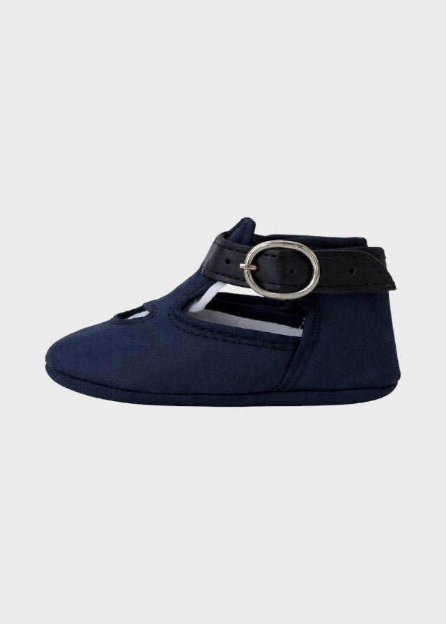 Scarpette Cotone Occhio Blu SM4153/T95/BL corredino e abbigliamento neonato | NANU' BABY
