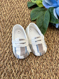 Scarpette in tessuto rigato Bimbo PANNA 5480SC corredino e abbigliamento neonato | NANU' BABY