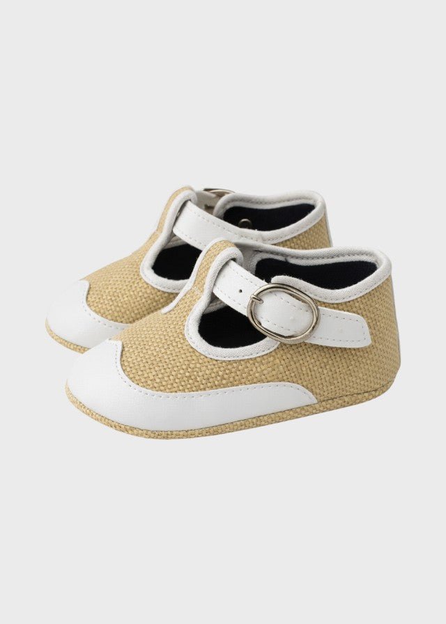 Scarpette Pelle Rafia Beige SM39159/T29 corredino e abbigliamento neonato | NANU' BABY