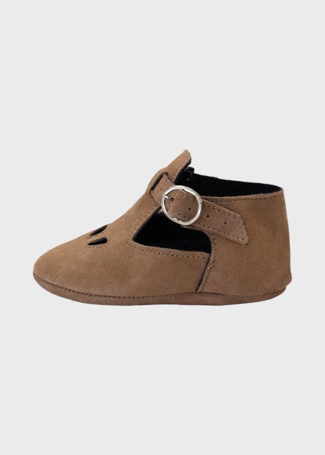 Scarpette Pelle Scamosciata Marrone SM4181/T041/M corredino e abbigliamento neonato | NANU' BABY