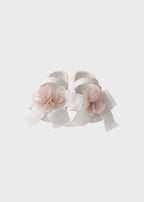 Scarpina Cerimonia Bianco Rosa EV310SC/R corredino e abbigliamento neonato | NANU' BABY