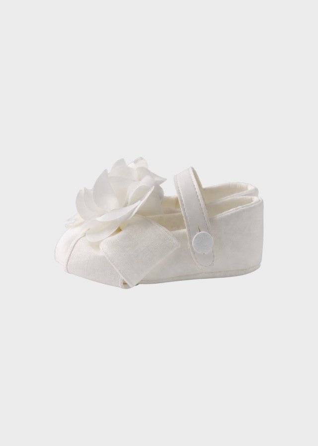 Scarpina Cerimonia Fiocco Bianco EV310SC corredino e abbigliamento neonato | NANU' BABY