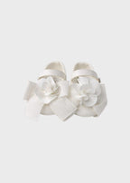 Scarpina Cerimonia Fiocco Bianco EV310SC corredino e abbigliamento neonato | NANU' BABY
