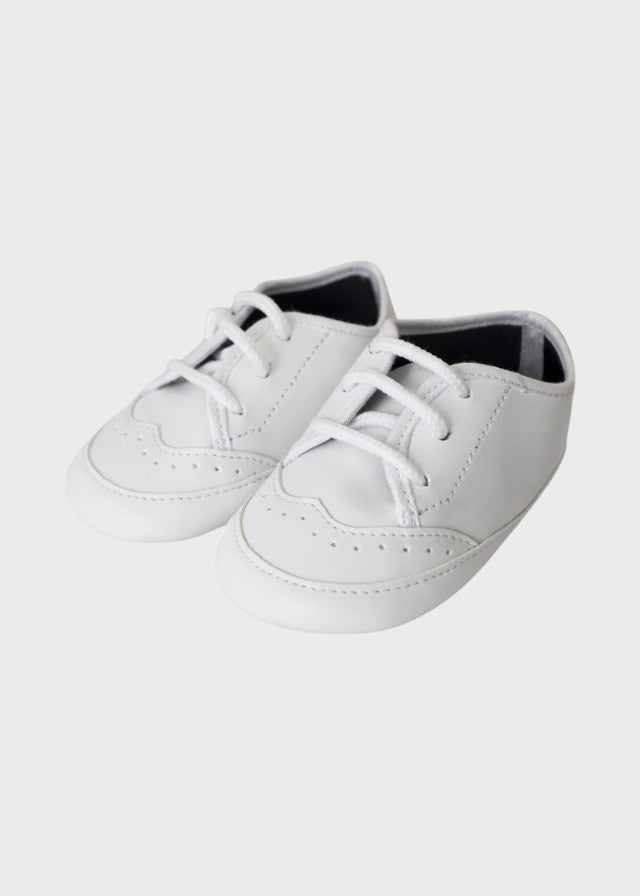 Scarpina Oxford Pelle Bianco SM4175/T001 corredino e abbigliamento neonato | NANU' BABY