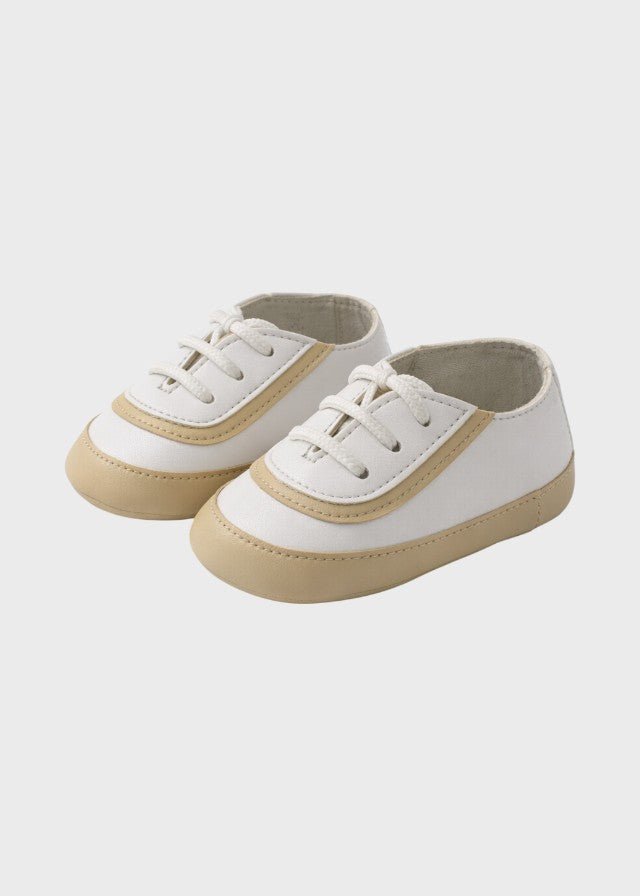 Scarpina Pelle Bicolore Beige SM3985/T003 corredino e abbigliamento neonato | NANU' BABY