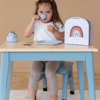 Sedia ergonomica in legno laccato blu Blu LD4951 corredino e abbigliamento neonato | NANU' BABY