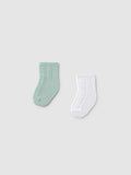 Set 2 calzini eleganti VERDE 9863 /V corredino e abbigliamento neonato | NANU' BABY