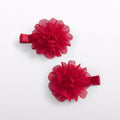 Set 2 fermagli fiori chiffon Bimba Rosso 5967/28 corredino e abbigliamento neonato | NANU' BABY