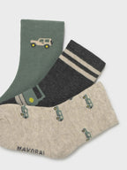 Set 3 calzini fantasia Verde 10008/53 corredino e abbigliamento neonato | NANU' BABY