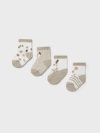 Set 4 calze Avorio 9862 /A corredino e abbigliamento neonato | NANU' BABY