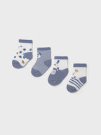 Set 4 calze Azzurro 9862 /AZ corredino e abbigliamento neonato | NANU' BABY