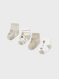 Set 4 calze Beige 9706/L corredino e abbigliamento neonato | NANU' BABY