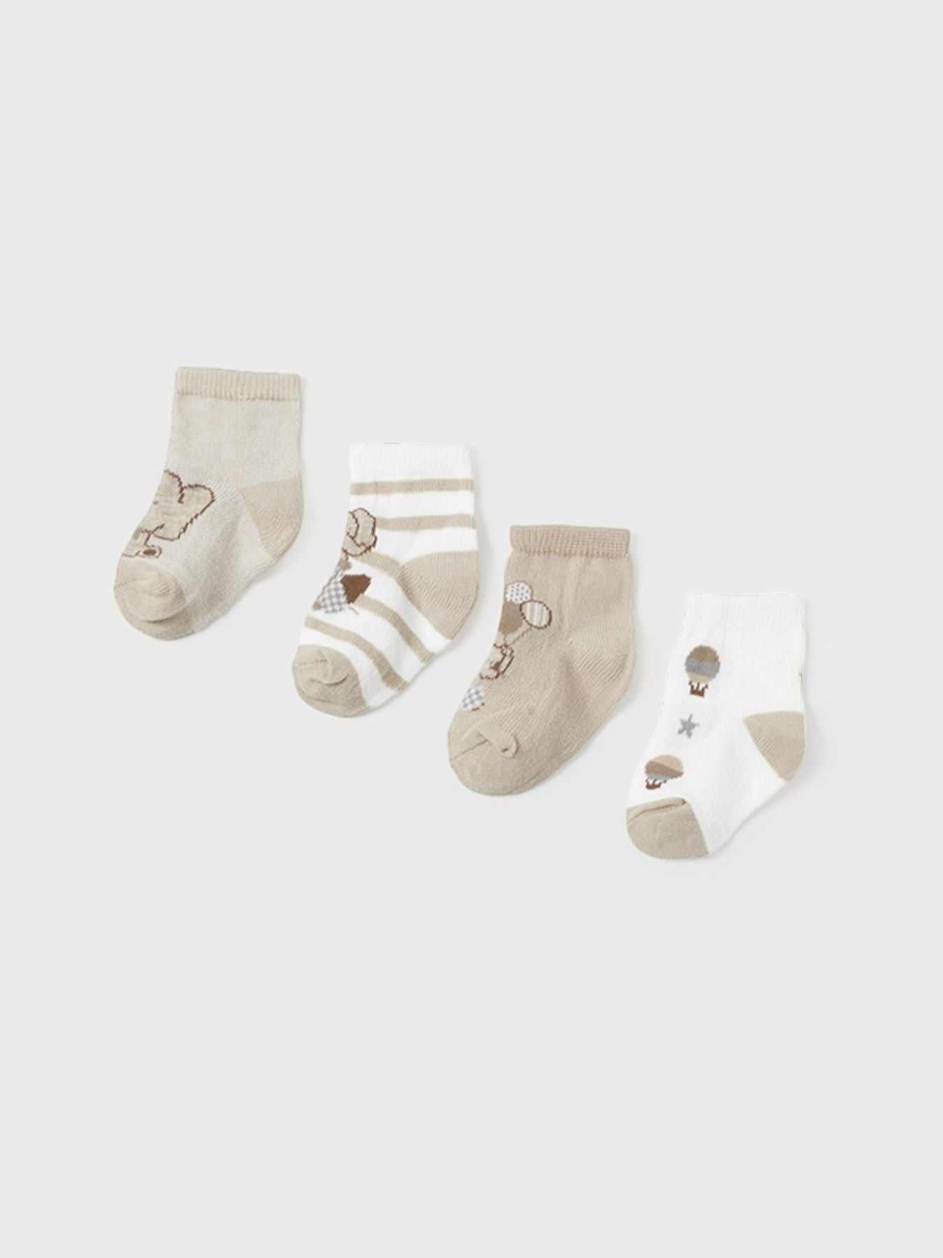 Set 4 calze Beige 9706/L corredino e abbigliamento neonato | NANU' BABY