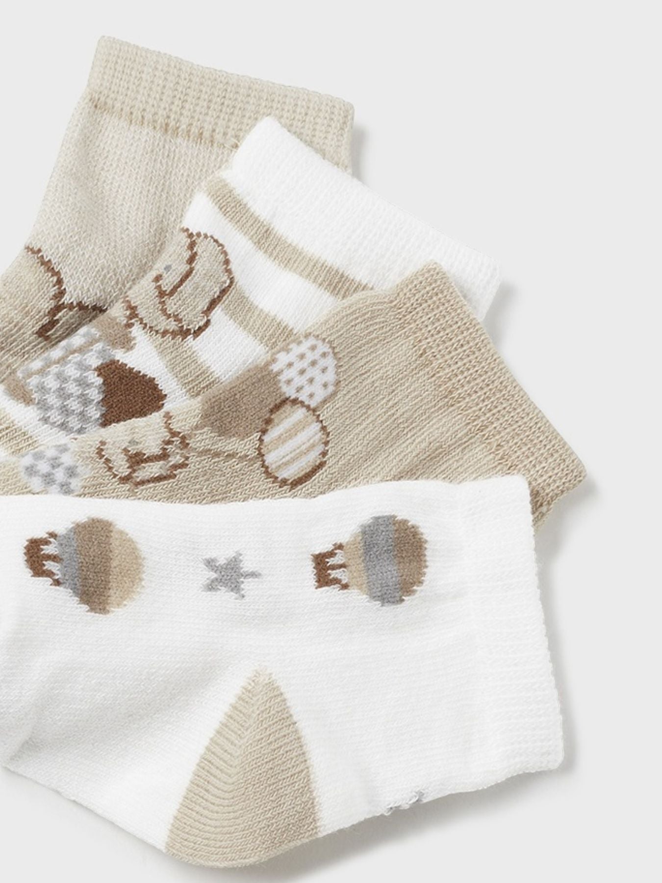 Set 4 calze Beige 9706/L corredino e abbigliamento neonato | NANU' BABY