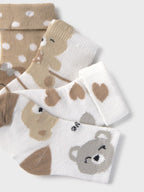 Set 4 calze Beige 9867 /BE corredino e abbigliamento neonato | NANU' BABY
