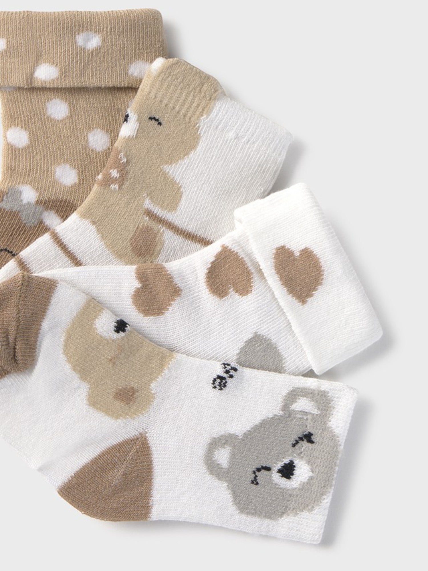Set 4 calze Beige 9867 /BE corredino e abbigliamento neonato | NANU' BABY