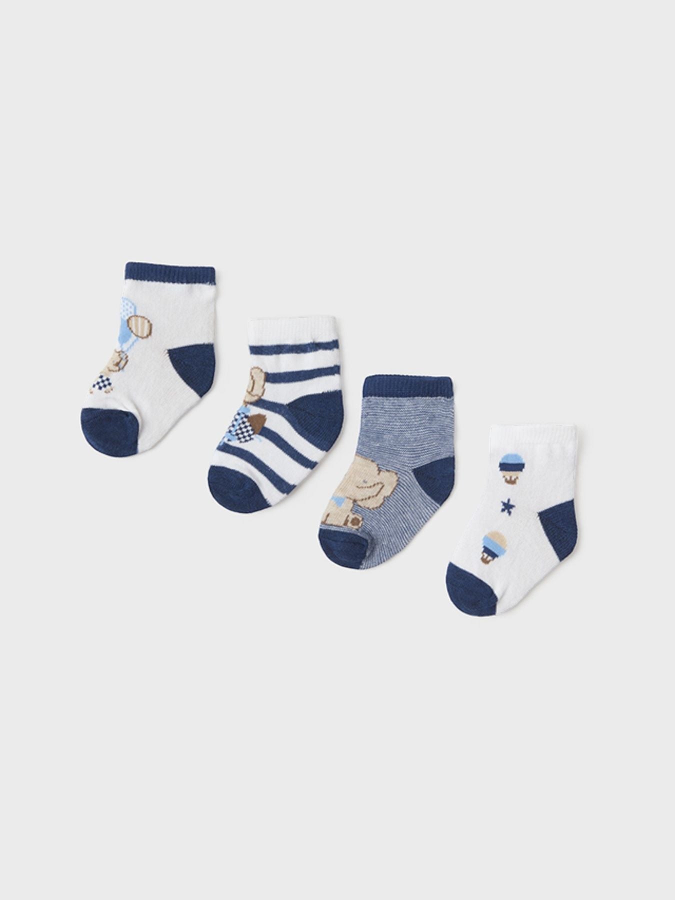 Set 4 calze Blu 9706/B corredino e abbigliamento neonato | NANU' BABY