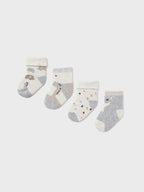 Set 4 calze Grigio 1D - 9759/GR corredino e abbigliamento neonato | NANU' BABY
