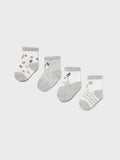Set 4 calze Grigio 9862 /GR corredino e abbigliamento neonato | NANU' BABY