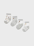 Set 4 calze Grigio 9862 /GR corredino e abbigliamento neonato | NANU' BABY