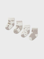 Set 4 calze Marrone 1D - 9759/MR corredino e abbigliamento neonato | NANU' BABY