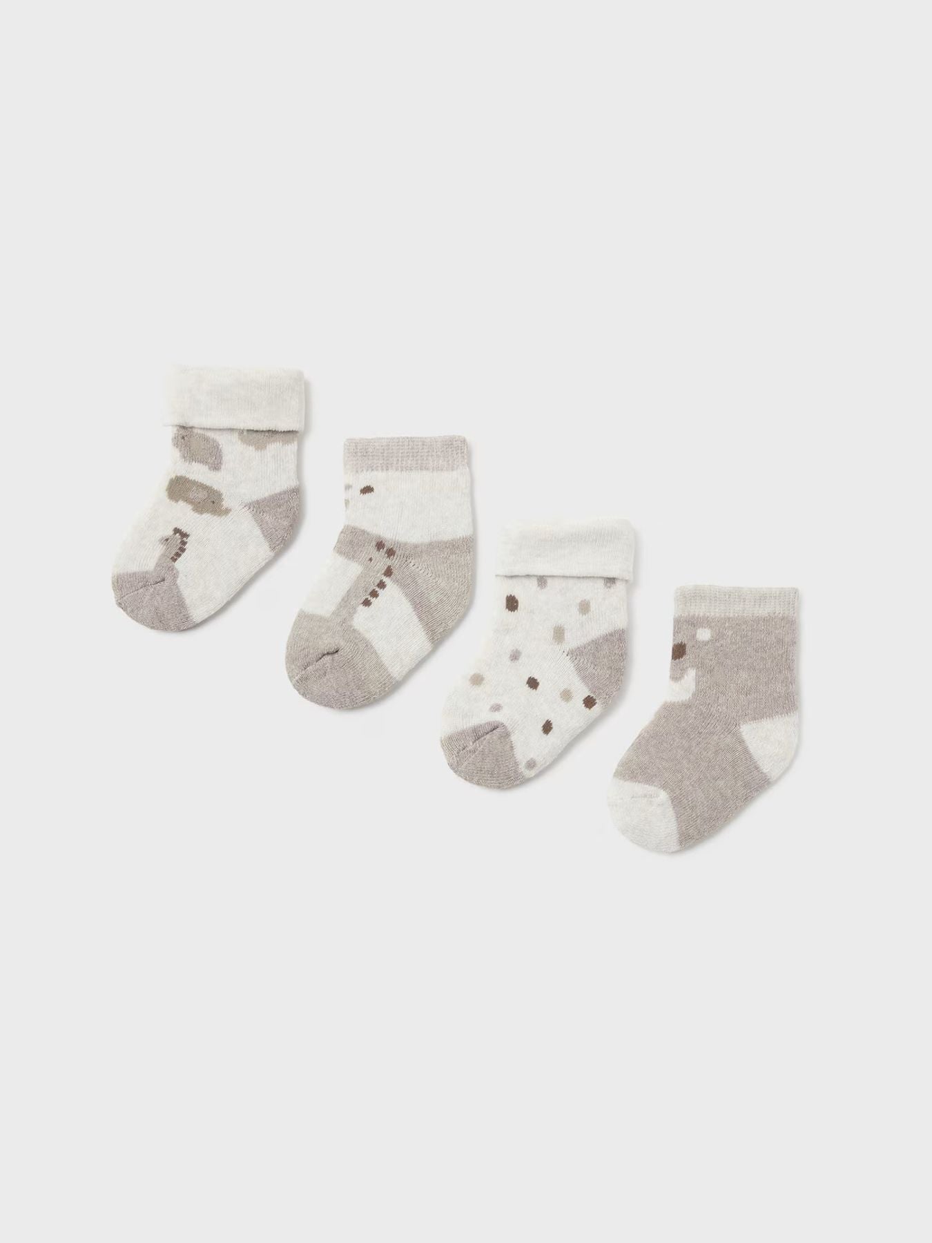 Set 4 calze Marrone 1D - 9759/MR corredino e abbigliamento neonato | NANU' BABY