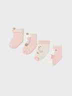 Set 4 calze ROSA 2G - 9762/RB corredino e abbigliamento neonato | NANU' BABY