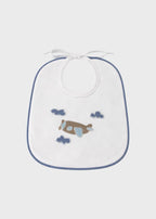 Set Bavetta Cuffia Ricamo Aereoplanino LR1204 corredino e abbigliamento neonato | NANU' BABY