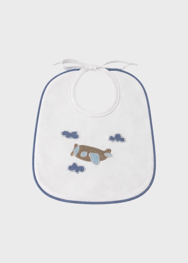 Set Bavetta Cuffia Ricamo Aereoplanino LR1204 corredino e abbigliamento neonato | NANU' BABY