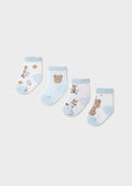 Set Cotone Calzini Turchese 9049/37 corredino e abbigliamento neonato | NANU' BABY