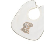 Set Cuffia Bavetta Neonato Ciniglia Bianco SARTORIA DEI PICCOLI (cod. LR1112) corredino e abbigliamento neonato | NANU' BABY