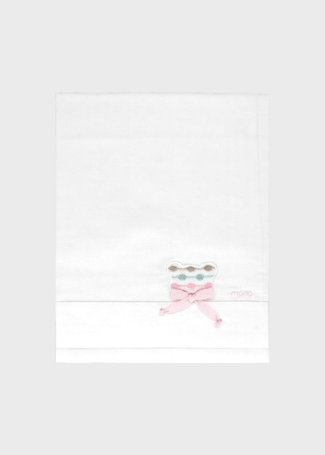 Set Lenzuolino Bianco Rosa EK51LE/R corredino e abbigliamento neonato | NANU' BABY