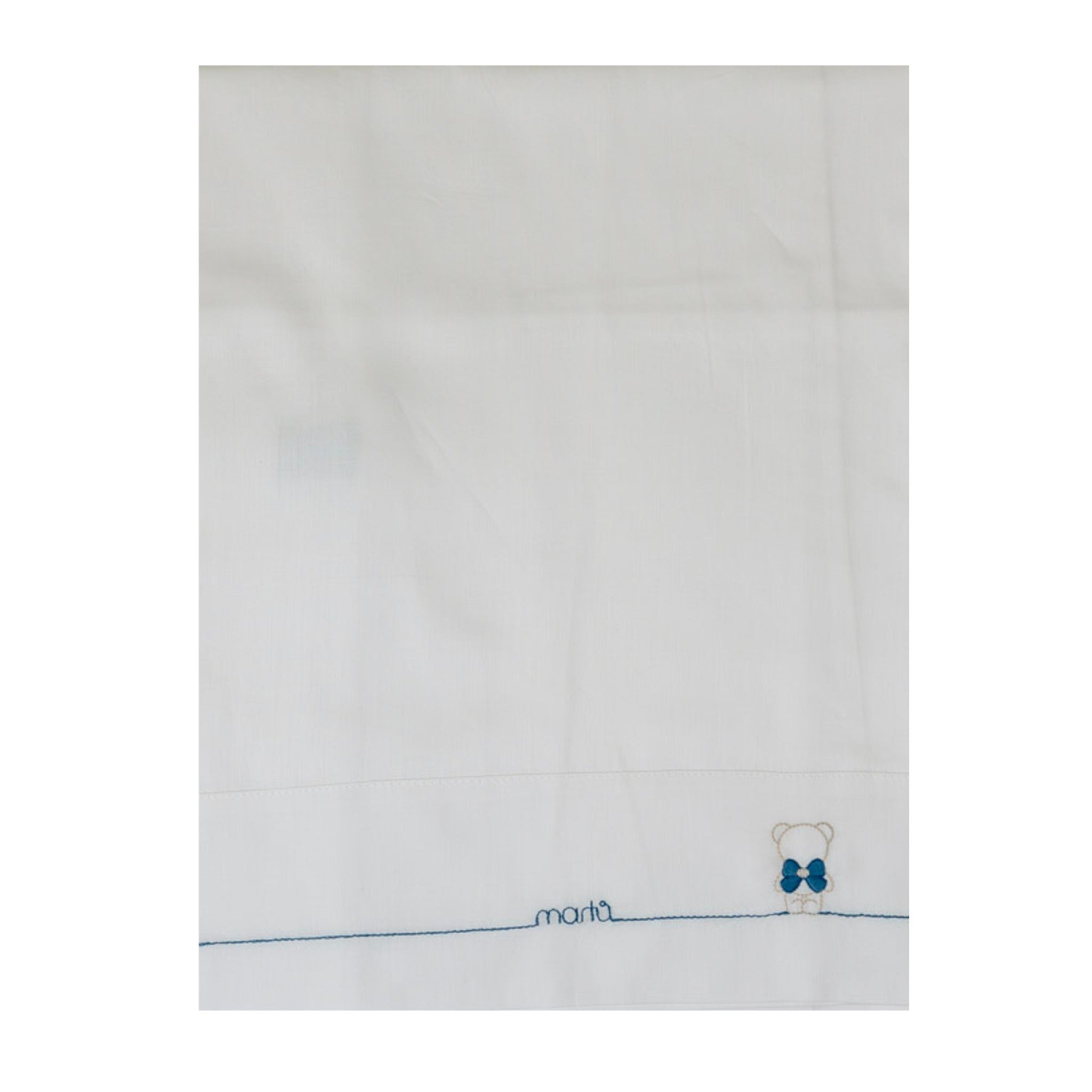 Set Lenzuolino Culla 3 Pezzi Neonato Cotone 100% Blu IN59LE/Z corredino e abbigliamento neonato | NANU' BABY