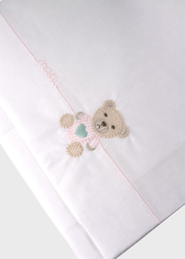 Set Lenzuolino Teddy Rosa EK60LE/R corredino e abbigliamento neonato | NANU' BABY