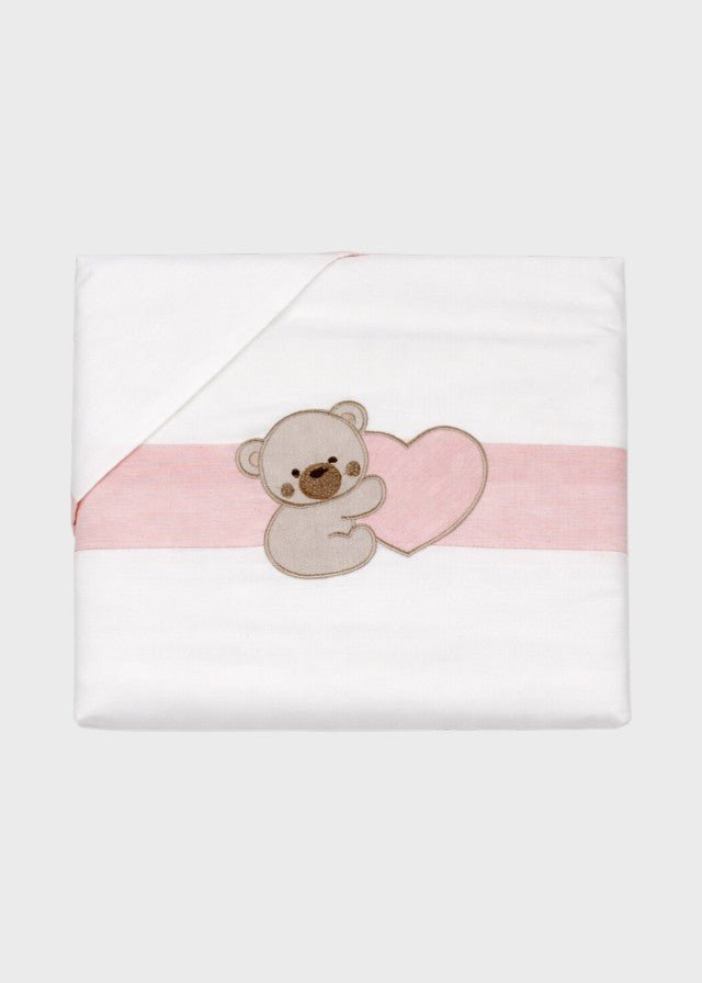 Set Lenzuolo Cotone Orsetto Cuore LL1210 corredino e abbigliamento neonato | NANU' BABY