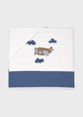 Set Lenzuolo Cotone Ricamo Aereoplanino LL1204 corredino e abbigliamento neonato | NANU' BABY