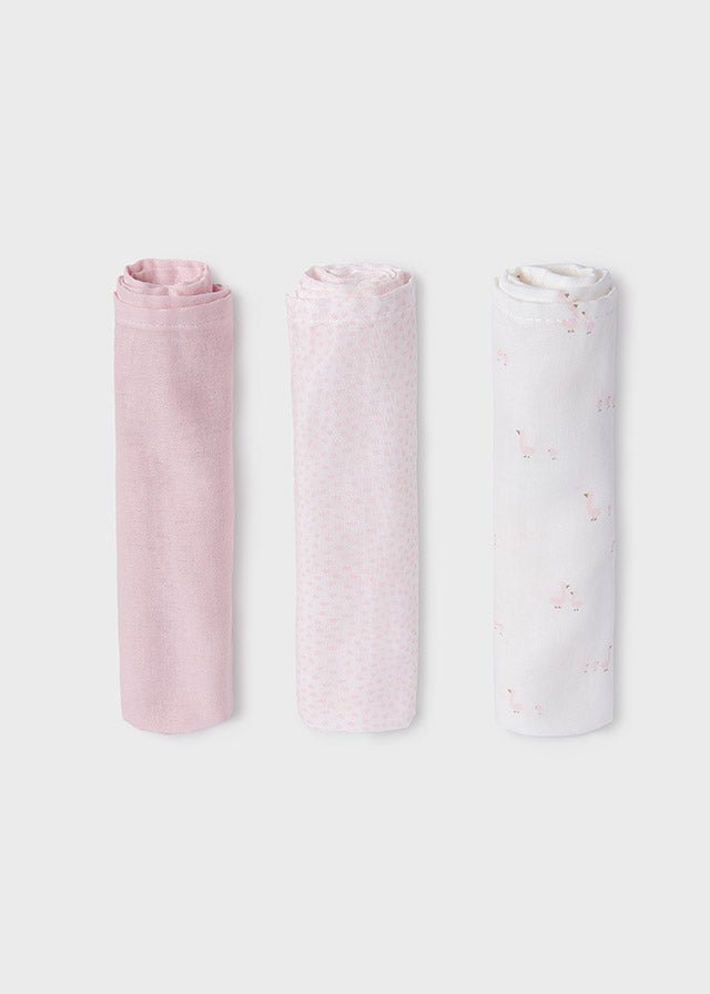 Set Mussoline Bambù Rosa 9060/32 corredino e abbigliamento neonato | NANU' BABY